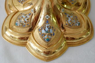 Solid silver gilt antique French Gothic Chalice.